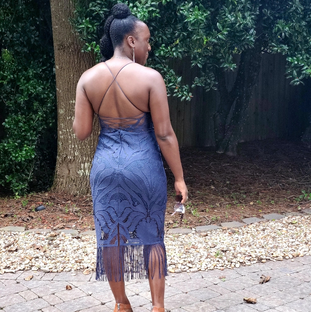 Lady Black Tie Dress | Blue